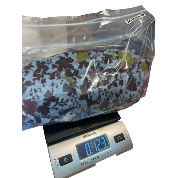 LOGO Lori Goldstein 2X Floral Print Shawl V-Neck Tunic Top Burgundy Blue Pockets - Picture 13 of 14